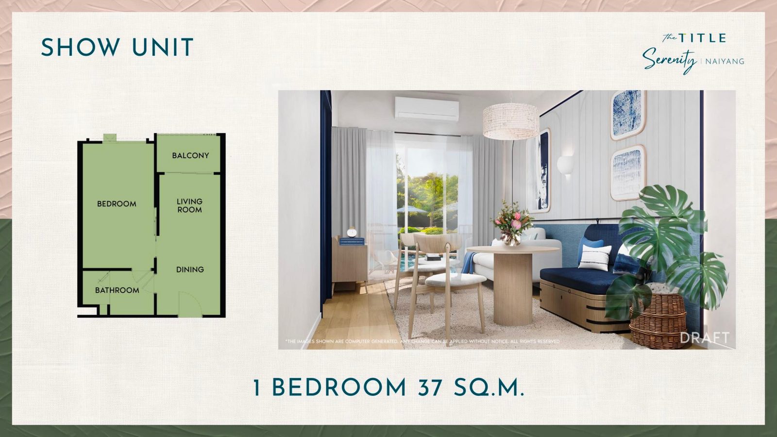 1 Bedroom 37 sq.m. floor plan