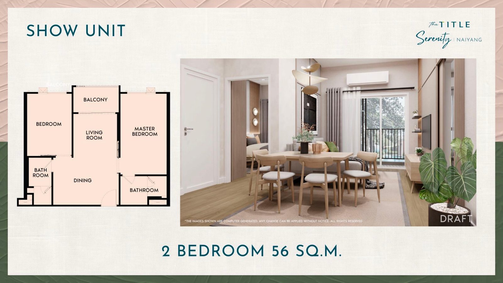 2 Bedroom 56 sq.m. floor plan